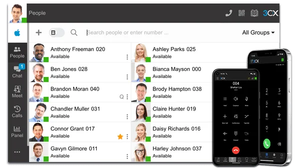 หน้าจอ Web Client และ Mobile Apps ของระบบ Cloud PBX