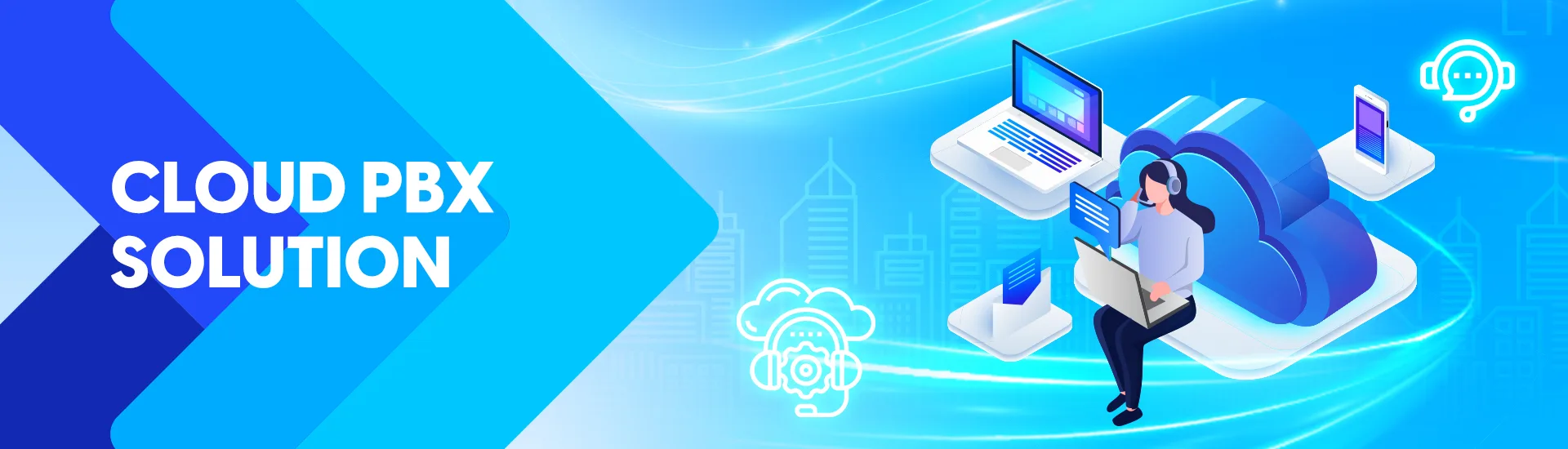 ภาพแบนเนอร์ระบบคลาวด์ PBX