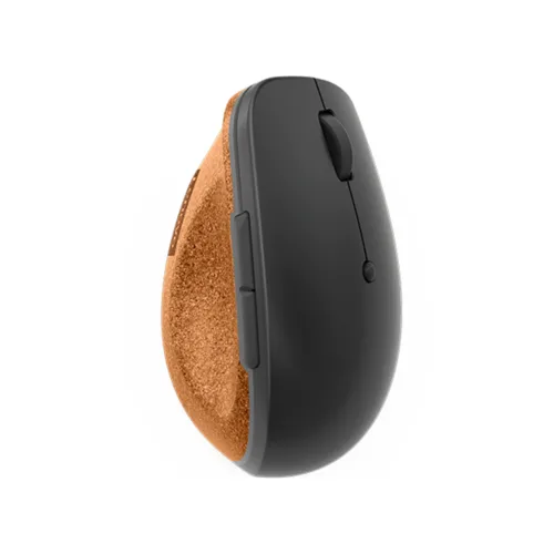 WIRELESS MOUSE (เมาส์ไร้สาย) LENOVO GO WIRELESS VERTICAL MOUSE STORM GREY WITH NATURAL CORK