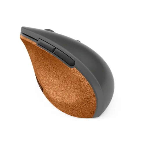 WIRELESS MOUSE (เมาส์ไร้สาย) LENOVO GO WIRELESS VERTICAL MOUSE STORM GREY WITH NATURAL CORK - Image 2