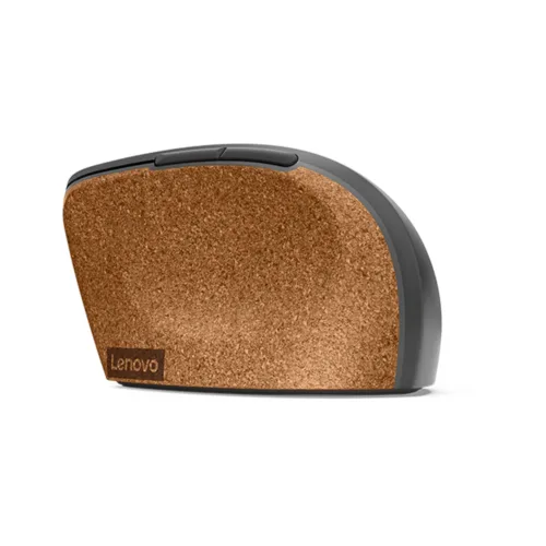 WIRELESS MOUSE (เมาส์ไร้สาย) LENOVO GO WIRELESS VERTICAL MOUSE STORM GREY WITH NATURAL CORK - Image 4