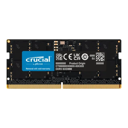 RAM NOTEBOOK (แรมโน้ตบุ๊ค) CRUCIAL 8GB DDR5-4800 SODIMM CL40 16Gbit (CT8G48C40S5)