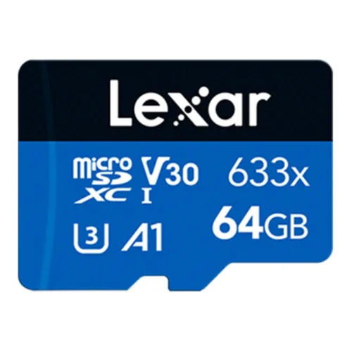 64 GB MICRO SD CARD (ไมโครเอสดีการ์ด) LEXAR 633X MICROSDHC/XC UHS-I (NO ADAPTER) (LXR-LMS0633064G)