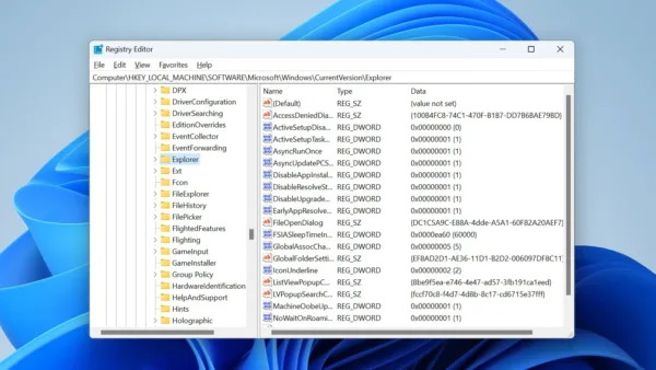 windows registry editor